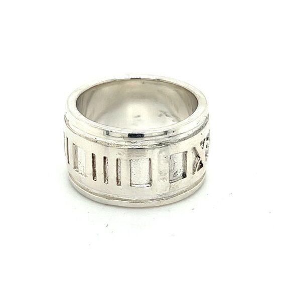 Tiffany & Co Estate Atlas Ring Size 4 Silver 11 mm TIF499 - Picture 3 of 7